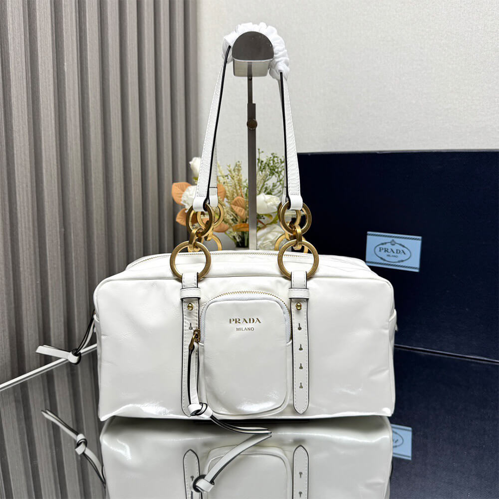 Prada Dangle medium leather top-handle bag(HIGH-END GRADE)